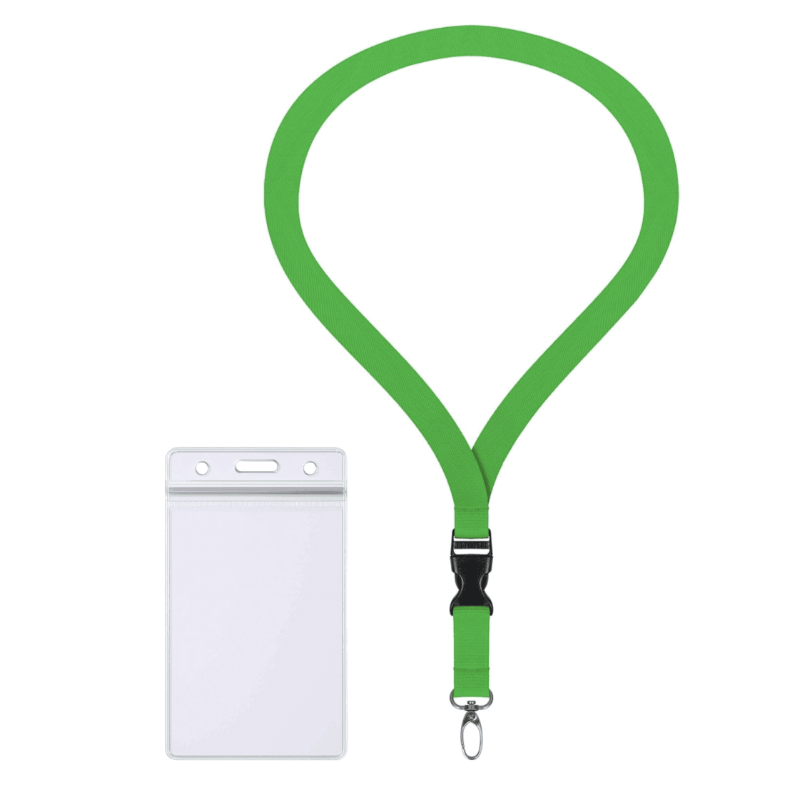 ZIP Kartenhalter horizontal / vertikal wasserdicht komplett mit 2cm Lanyard Schlüsselband Ausweishülle Schutzhülle transparent